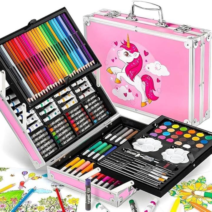 Kids Drawing & Coloring Art Set with Carry Case (168 Pieces)